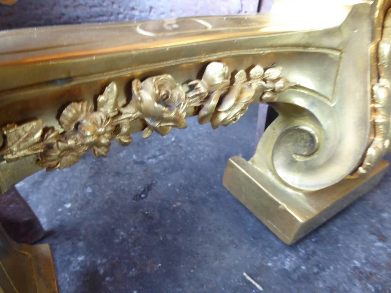 18th-19th Century French Ormolu Neoclassic Andirons For Sale 4