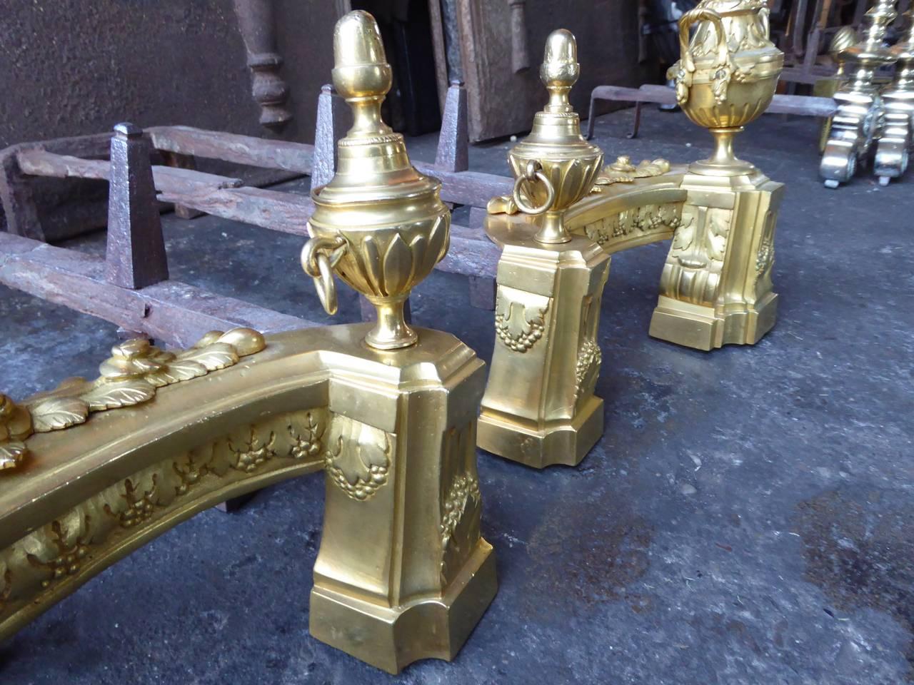 18th-19th Century French Ormolu Neoclassical Andirons 6