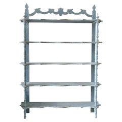 Estantería de madera de pino pintada francesa de los siglos XVIII-XIX - Estantería antigua