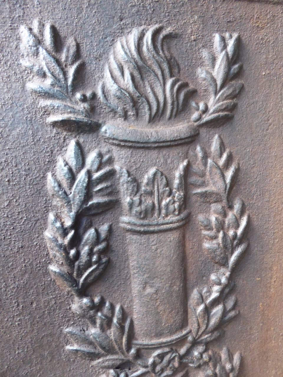 Neoclassical 18th-19th Century French 'Pillars of Freedom' Fireback