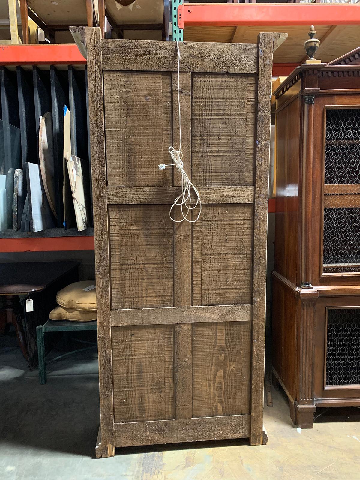 18th Century and Earlier 18th-19th Century French Provincial Carved Bonnetiere with Chicken Wire