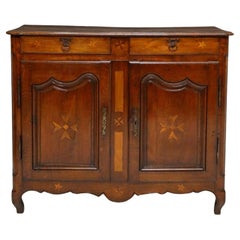 Vintage 18th/19th Century French Provincial Oak Early Marquetry Sideboard 