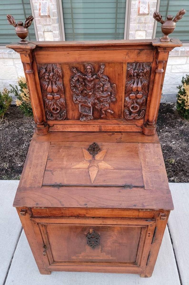 18th/19th Century French Provincial Religious Oratory Sacristy Cabinet For Sale 1