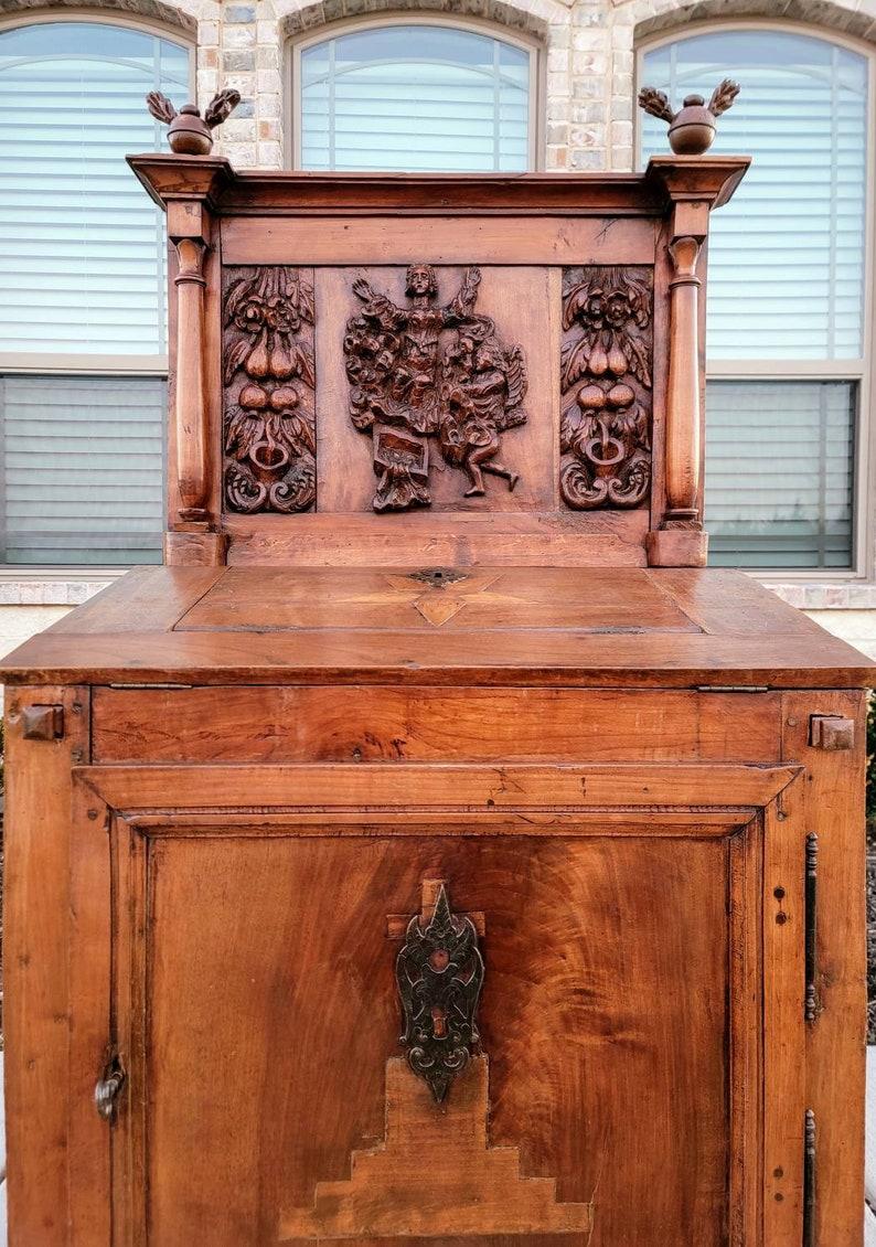 18th/19th Century French Provincial Religious Oratory Sacristy Cabinet For Sale 2