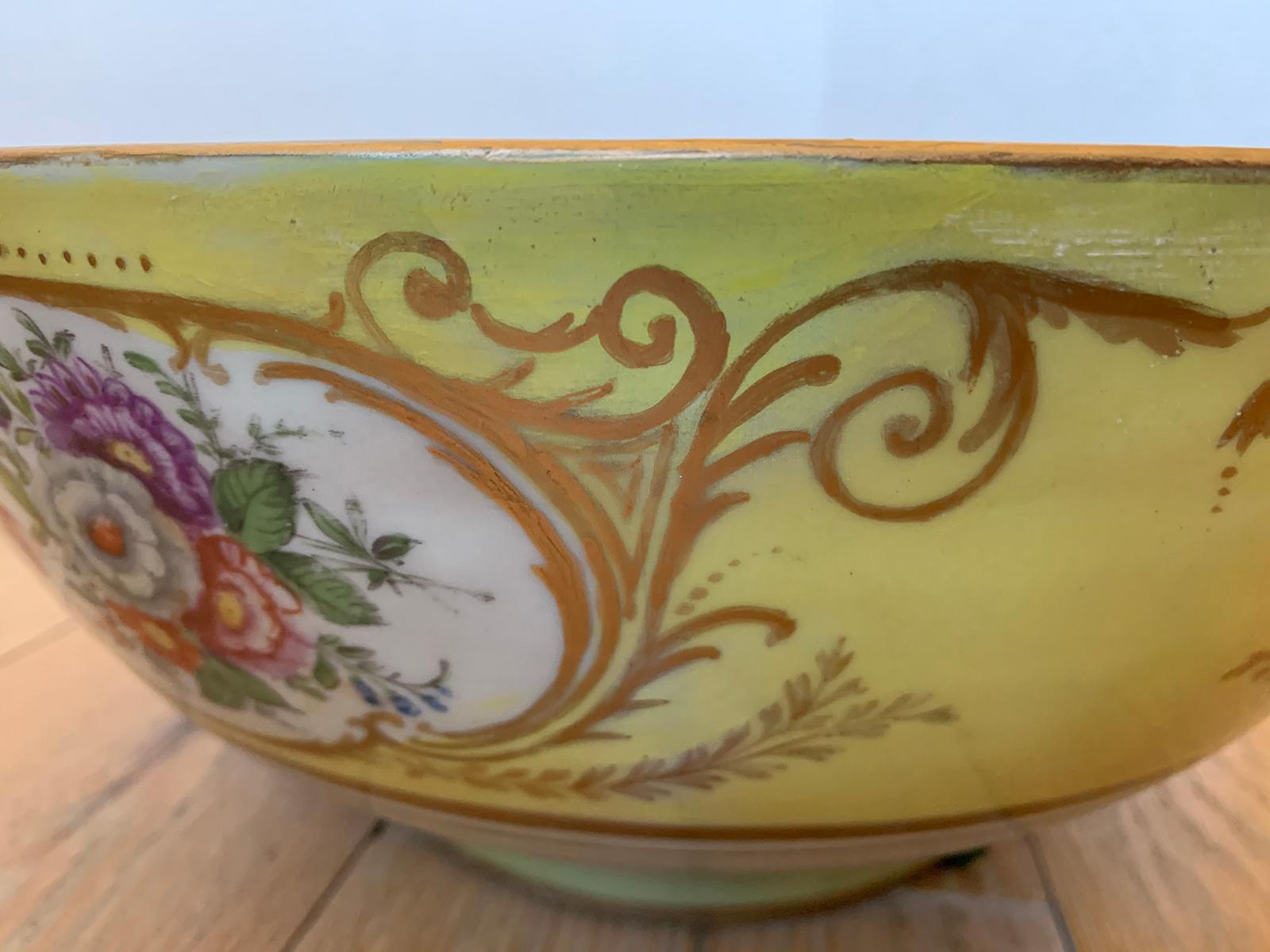 18th-19th Century French Sèvres Porcelain Punch Bowl, Marked 7