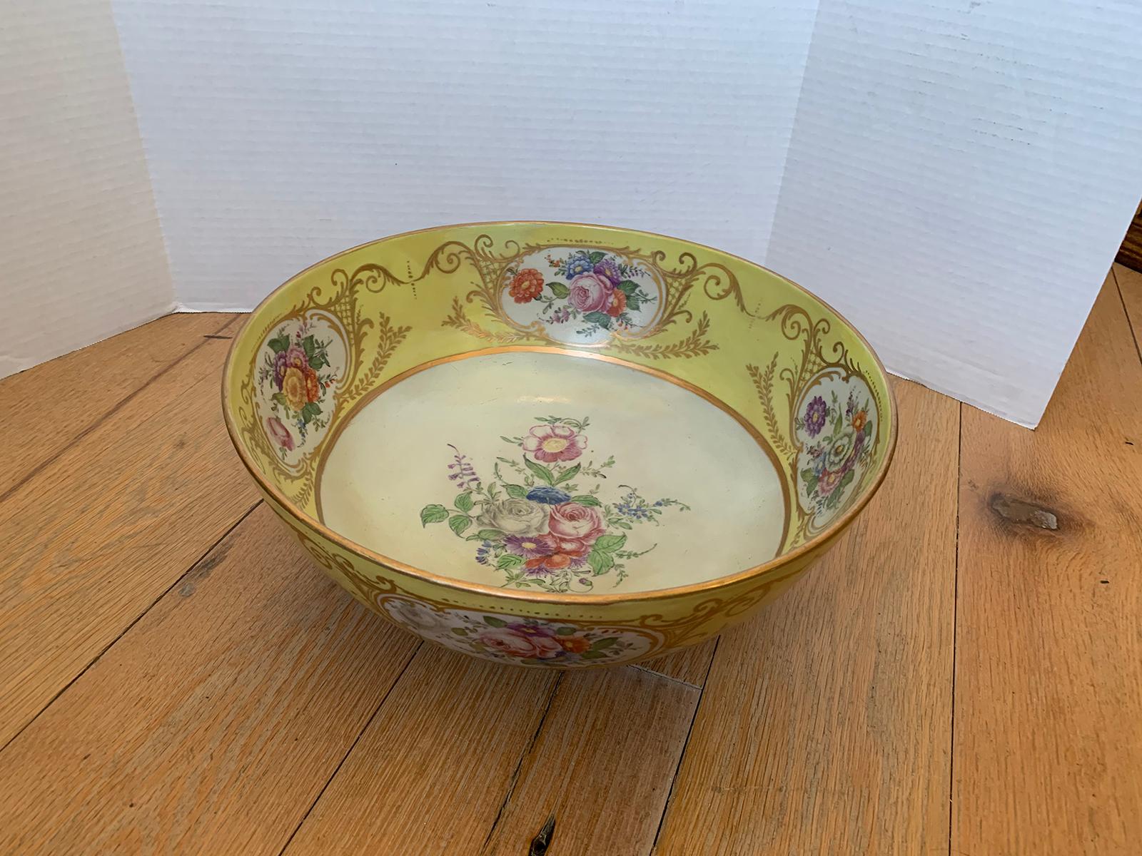 18th Century 18th-19th Century French Sèvres Porcelain Punch Bowl, Marked