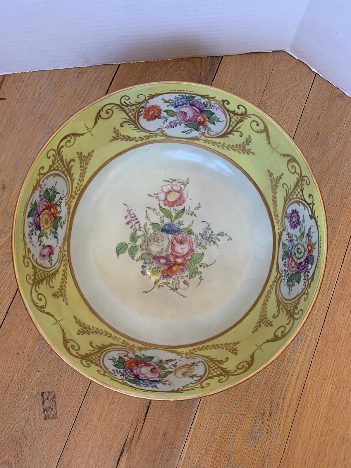 18th-19th Century French Sèvres Porcelain Punch Bowl, Marked 1