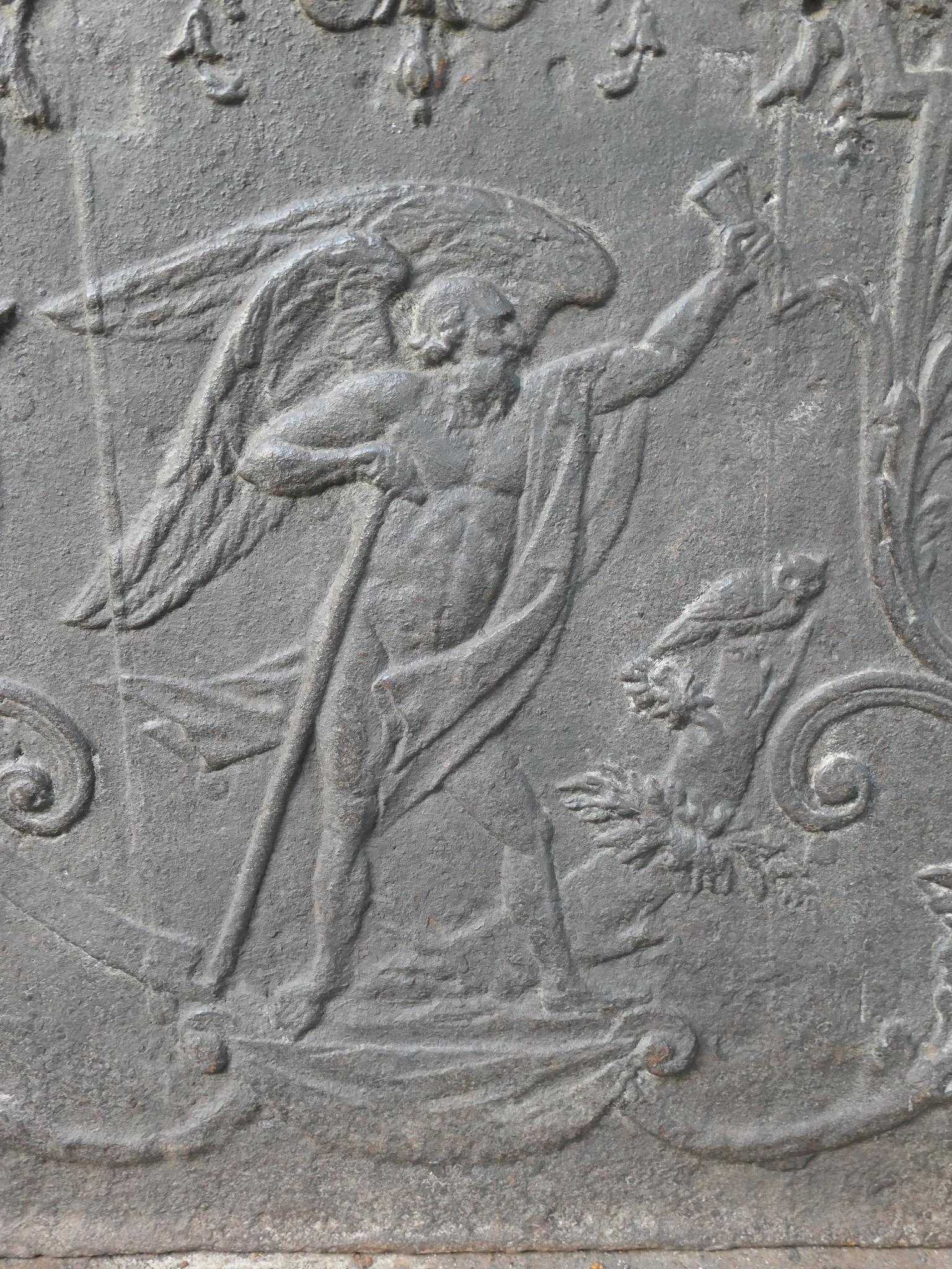 18th-19th Century French 'the Time' Fireback / Backsplash For Sale 6