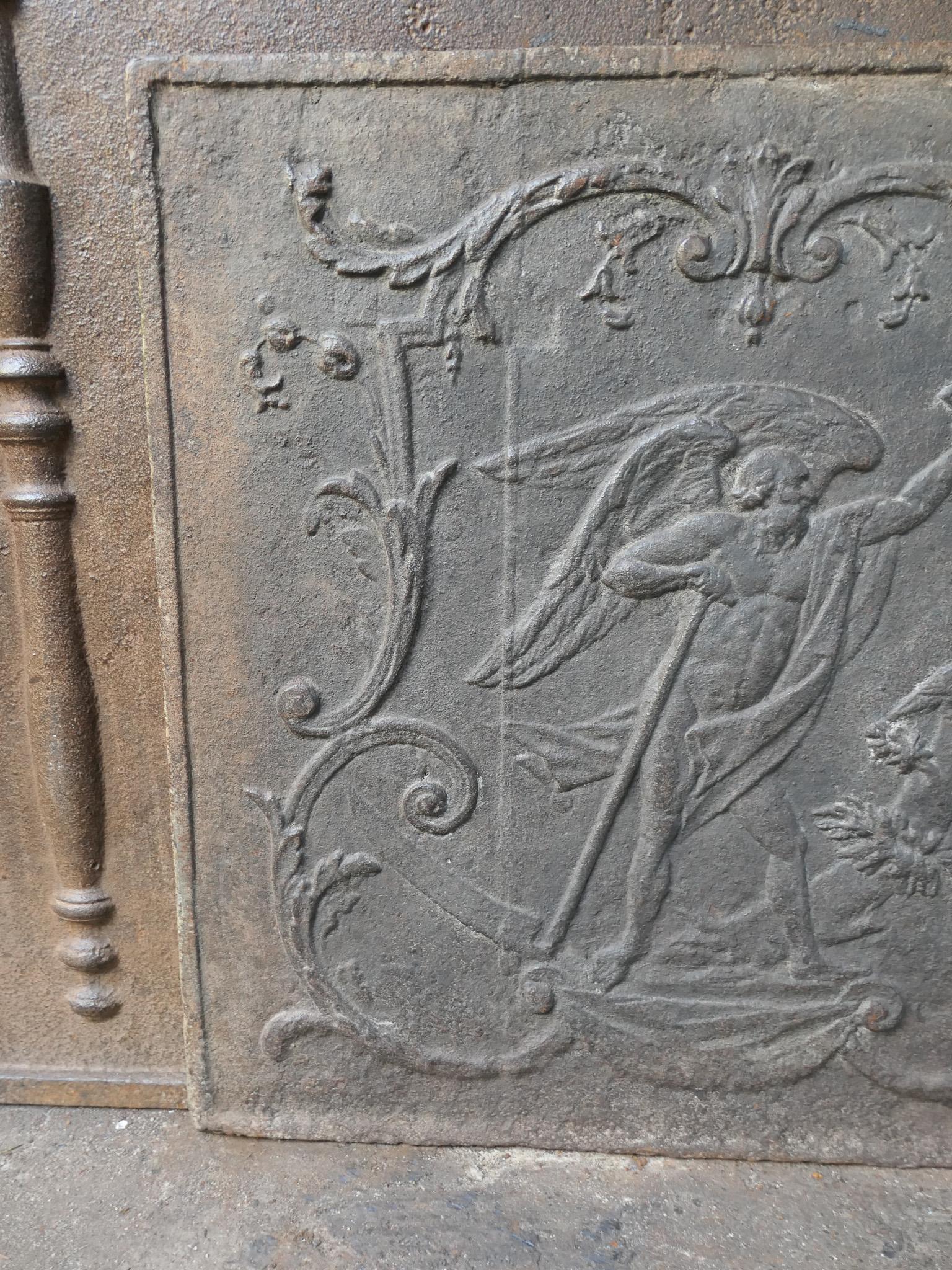 18th-19th Century French 'the Time' Fireback / Backsplash For Sale 7