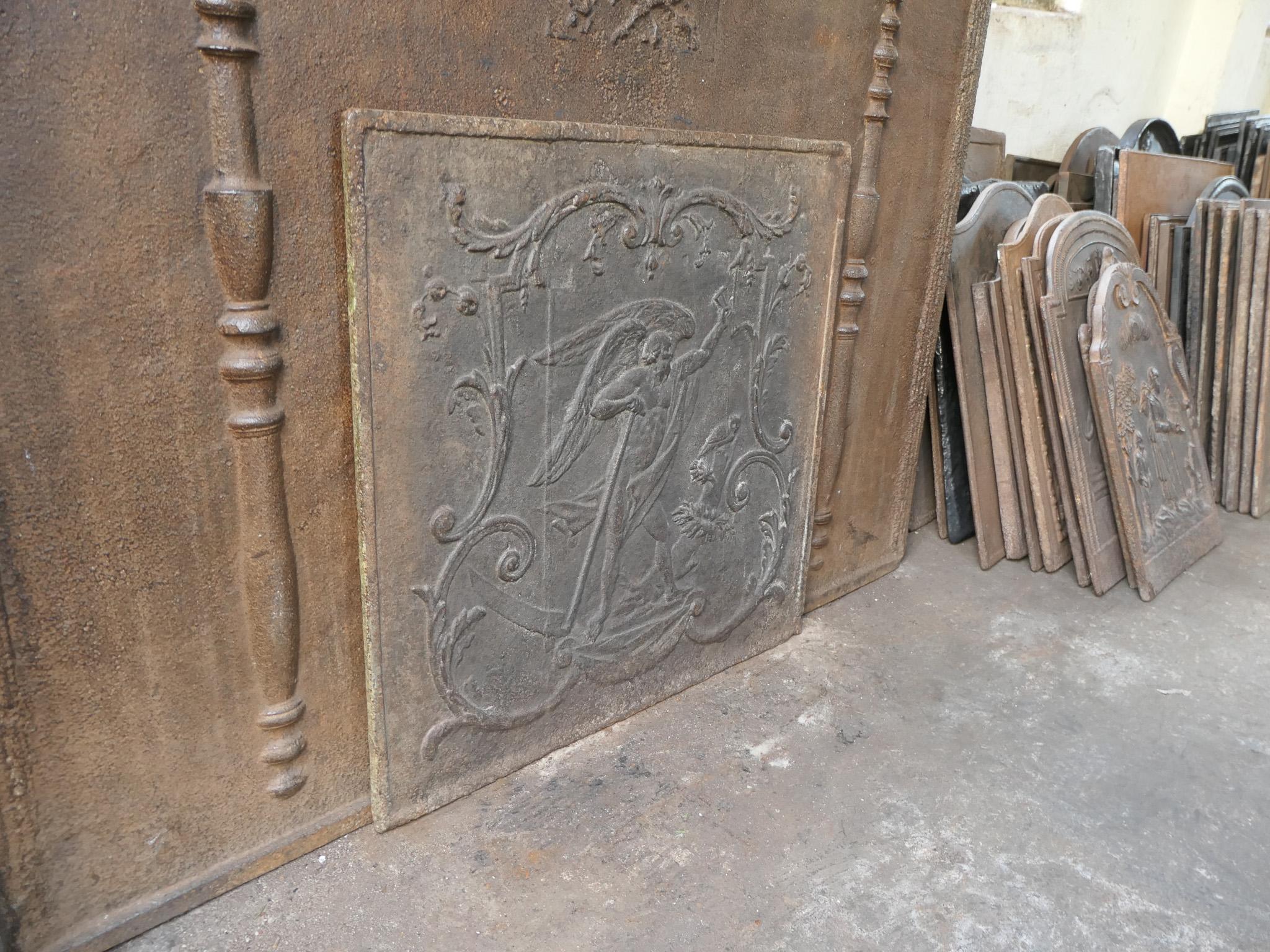 18th-19th Century French 'the Time' Fireback / Backsplash For Sale 8