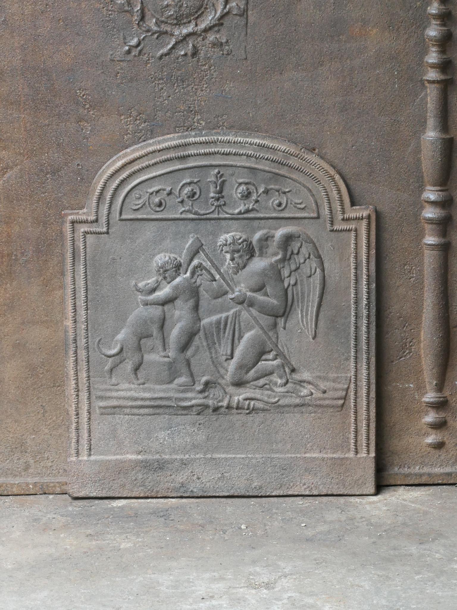Neoclassical 18th-19th Century French 'the Time' Fireback / Backsplash For Sale
