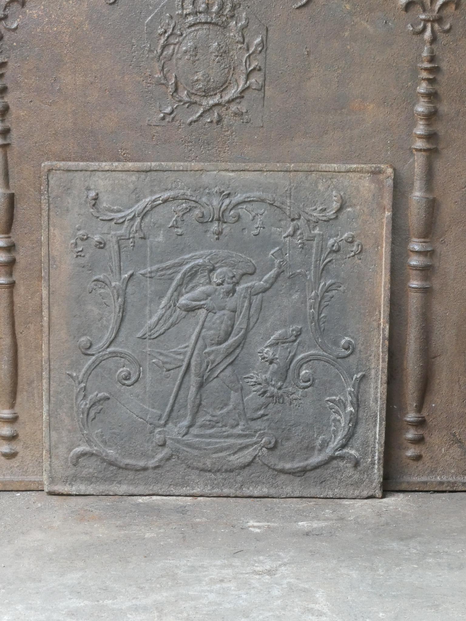 Neoclassical 18th-19th Century French 'the Time' Fireback / Backsplash For Sale