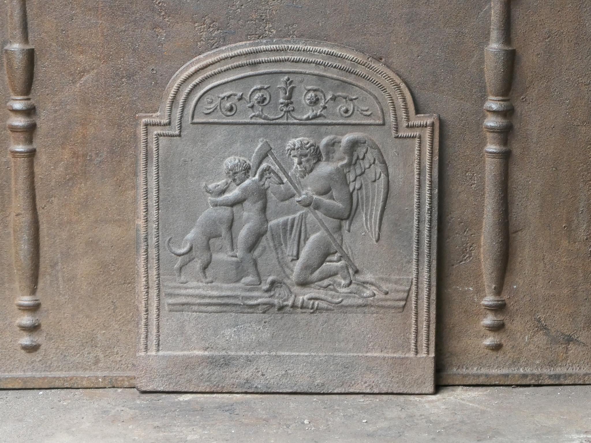 18th-19th Century French 'the Time' Fireback / Backsplash In Good Condition For Sale In Soest, NL