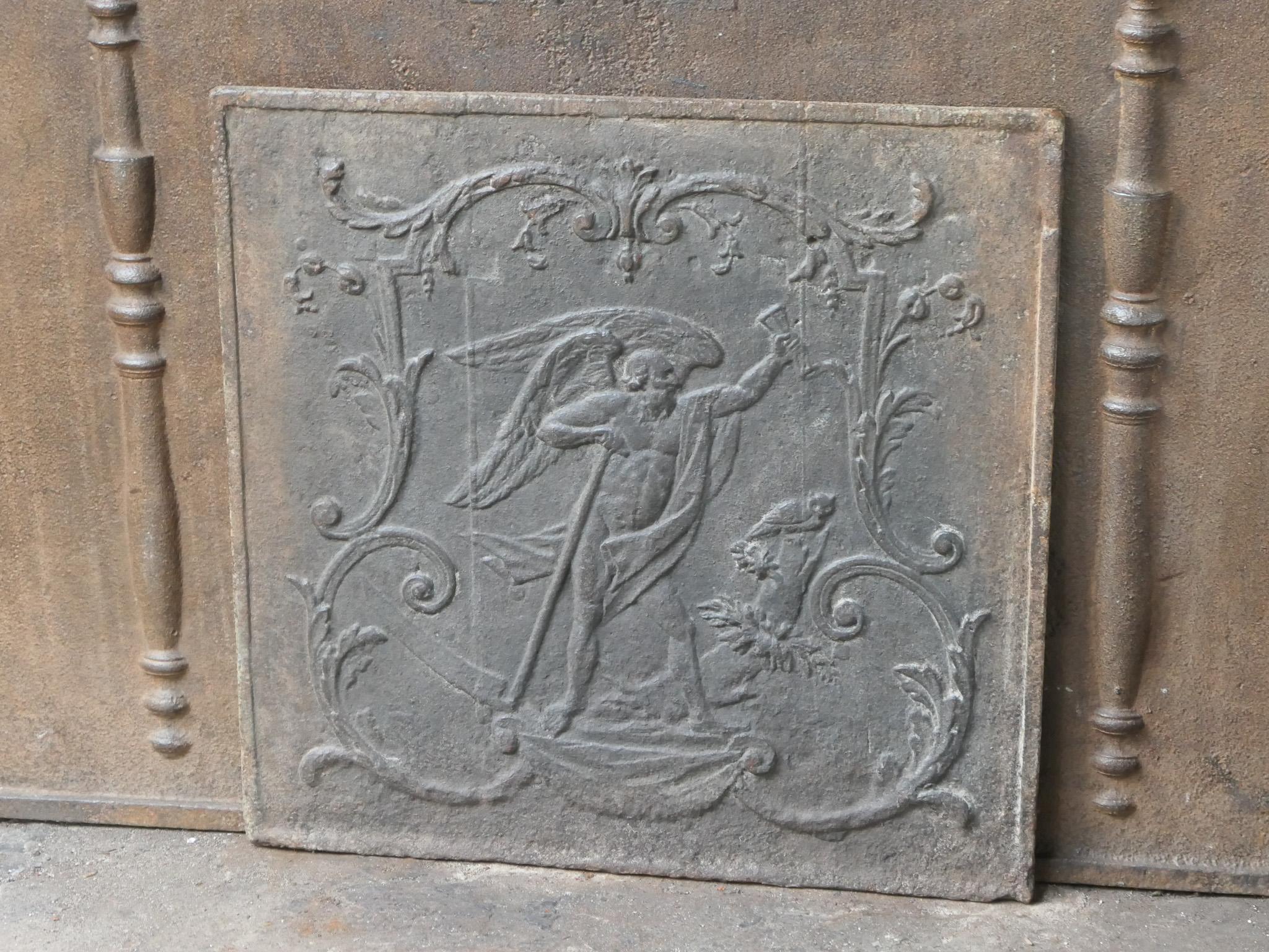 18th-19th Century French 'the Time' Fireback / Backsplash In Good Condition For Sale In Soest, NL