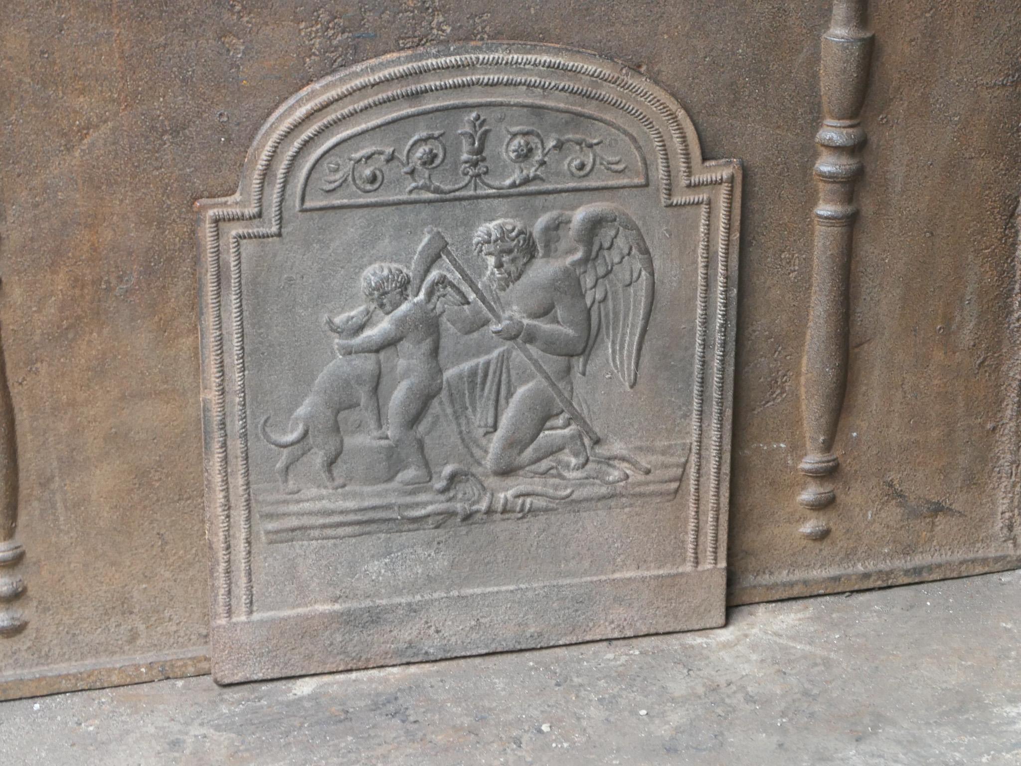 18th-19th Century French 'the Time' Fireback / Backsplash For Sale 1