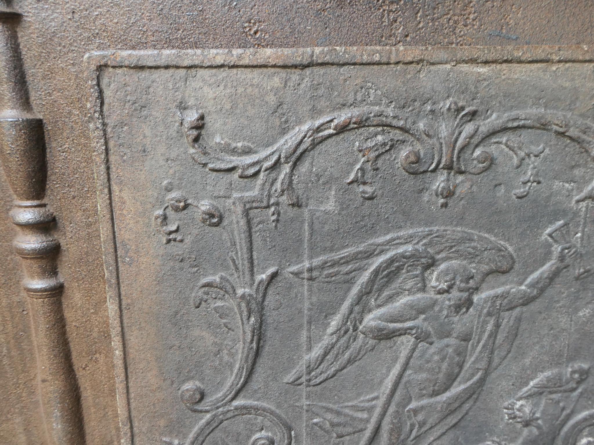 18th-19th Century French 'the Time' Fireback / Backsplash For Sale 1