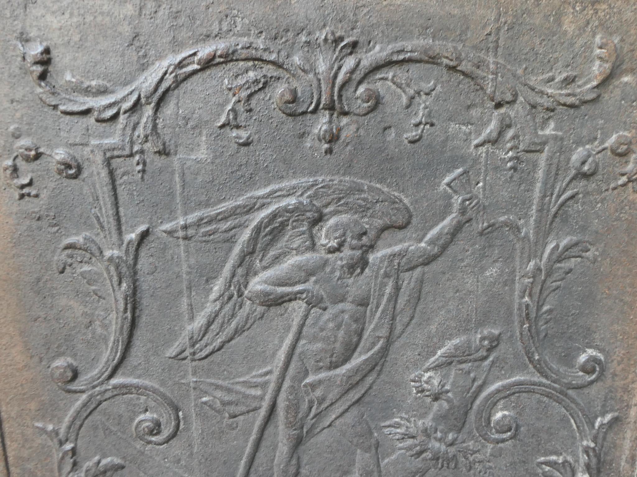 18th-19th Century French 'the Time' Fireback / Backsplash For Sale 2