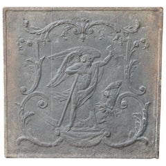 18th-19th Century French 'the Time' Fireback / Backsplash
