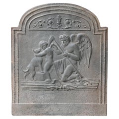 Plaque de cheminée / dosseret "Le Temps" français du 18e-19e siècle