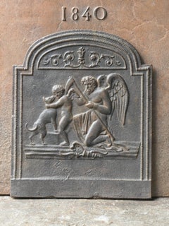 18th-19th Century French 'the Time' Fireback / Backsplash