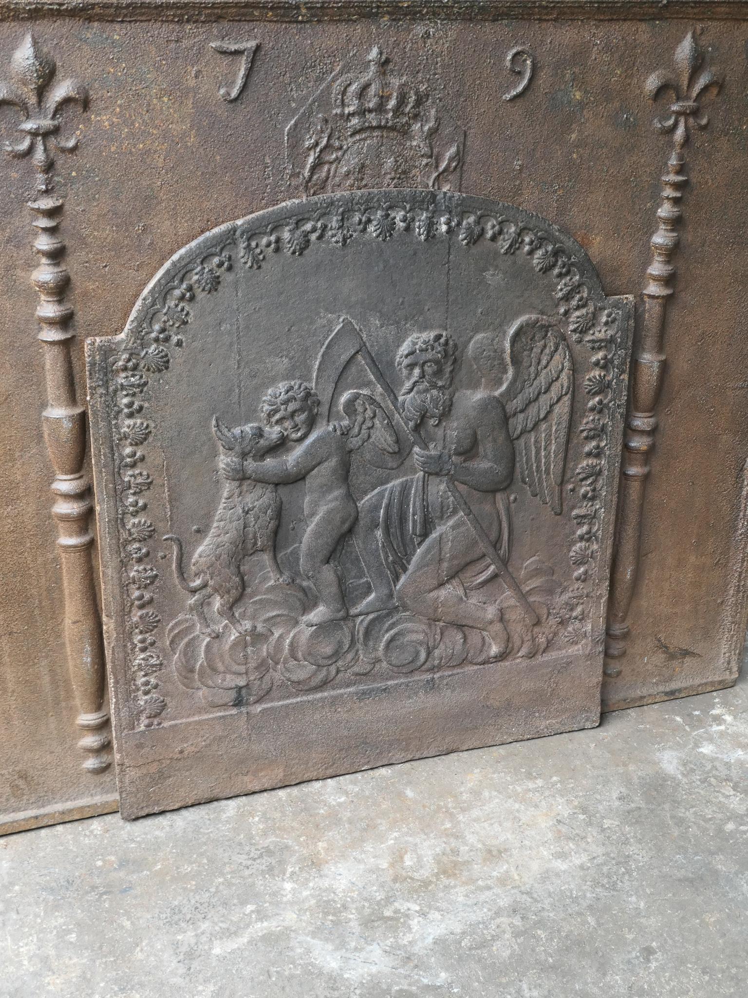 Iron 18th-19th Century French 'the Time' Fireback