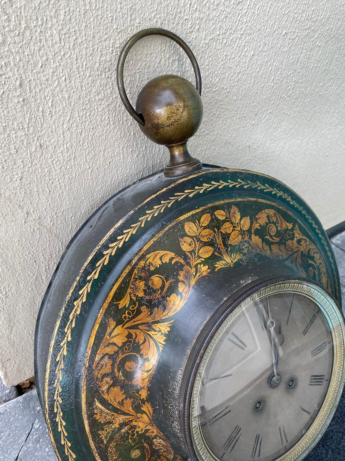 18th-19th Century French Tole Wall Clock In Good Condition In Atlanta, GA