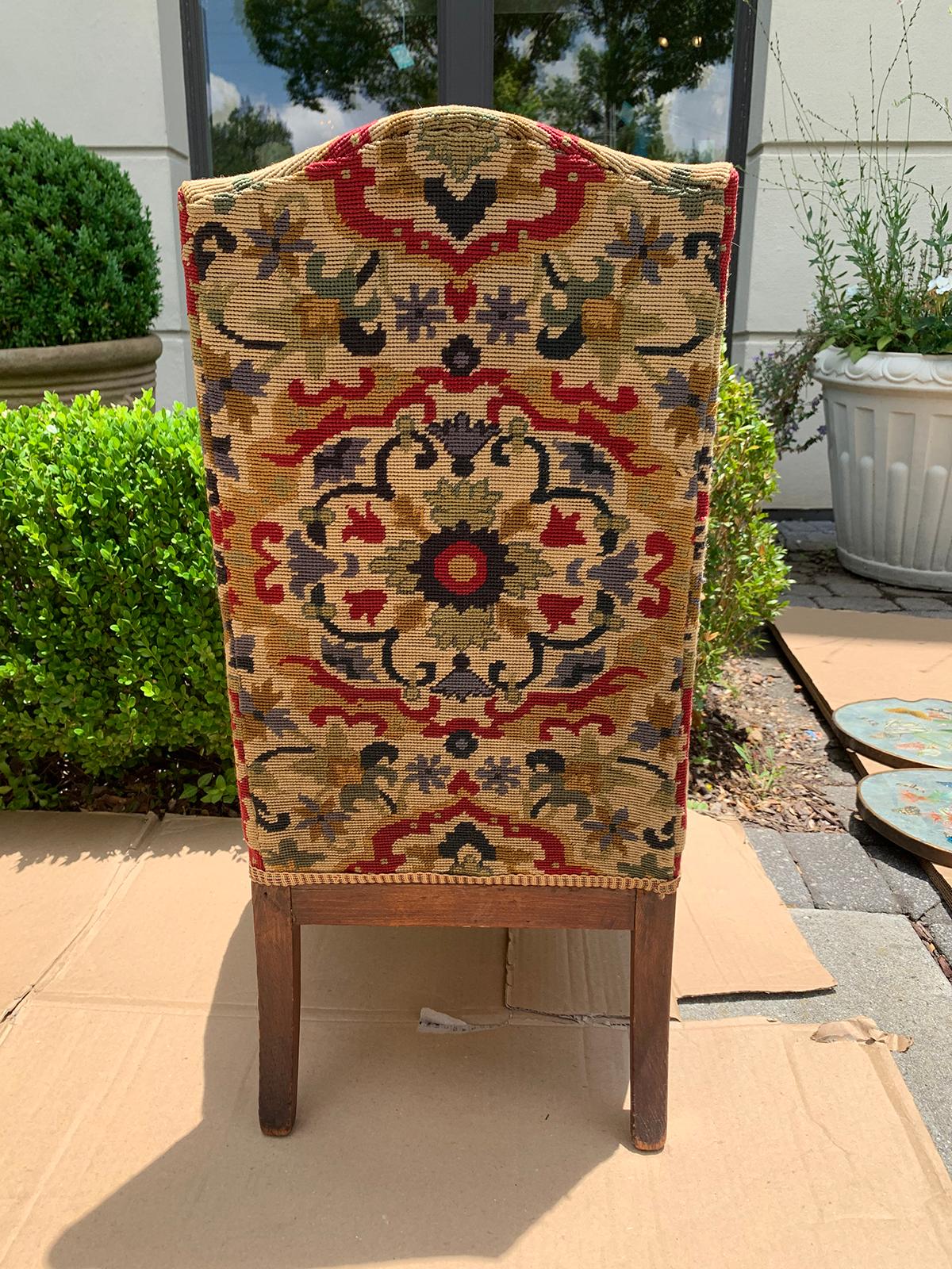 18th-19th Century French Walnut and Needlepoint Child's Chair 1
