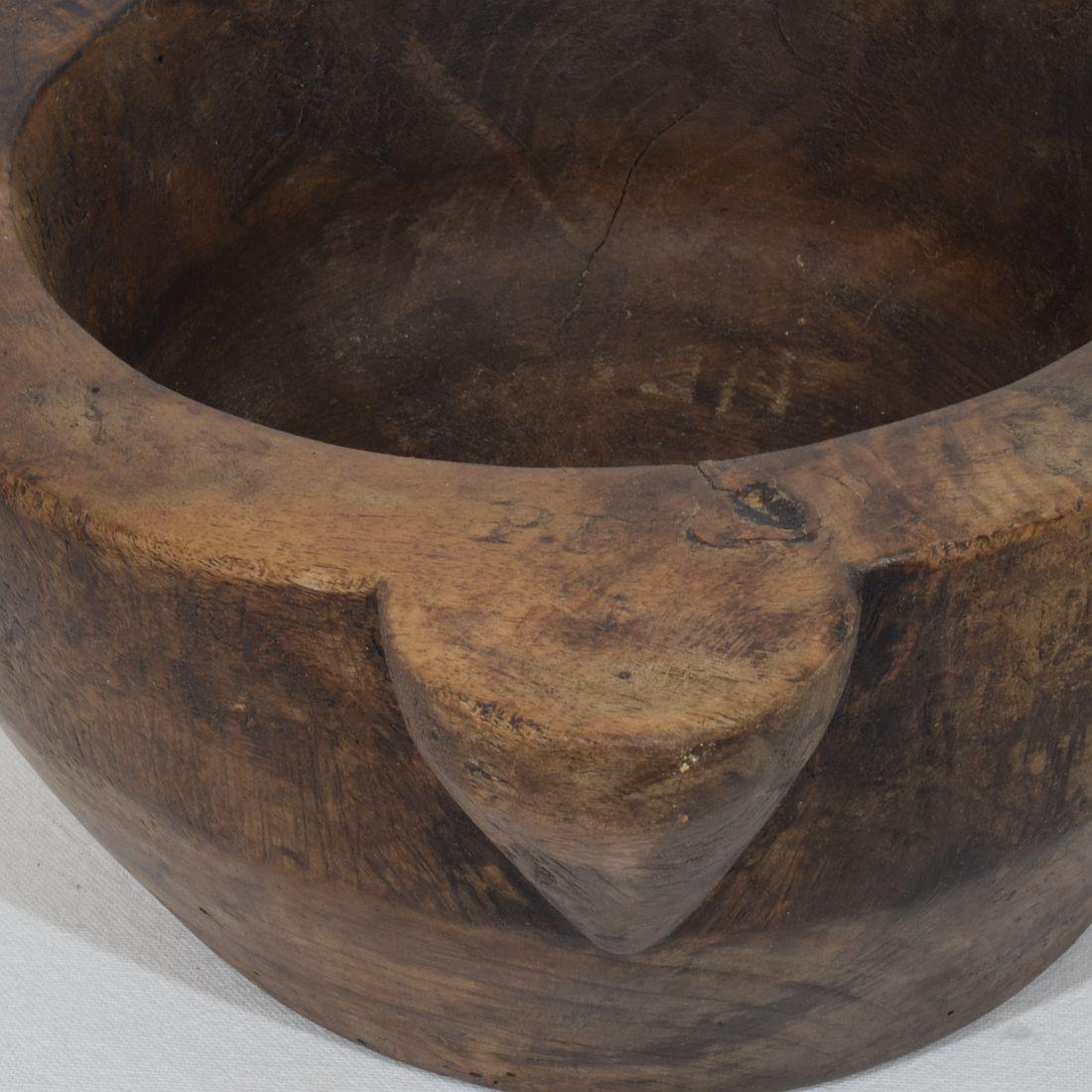 Mortaio di legno francese del XVIII-XIX secolo in vendita 3