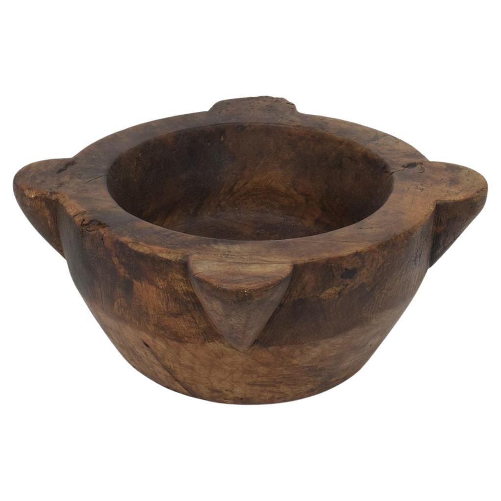 Mortaio di legno francese del XVIII-XIX secolo
