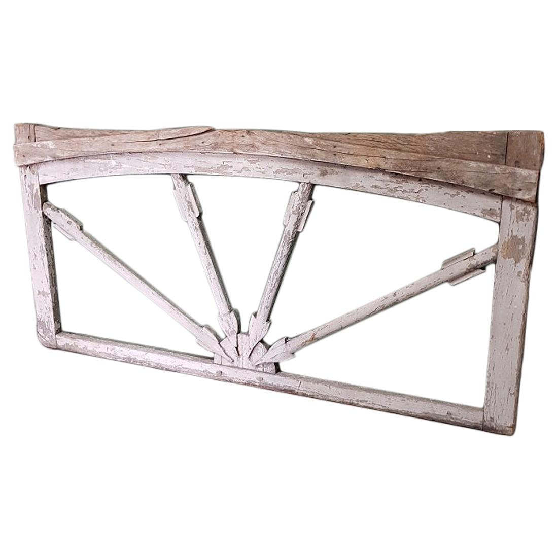 18th-19th Century French Wooden Window Frame with Arrows For Sale
