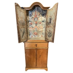 18th/19th Century Fruitwood Cabinet of Rare Diminutive Size & Continental Origin
