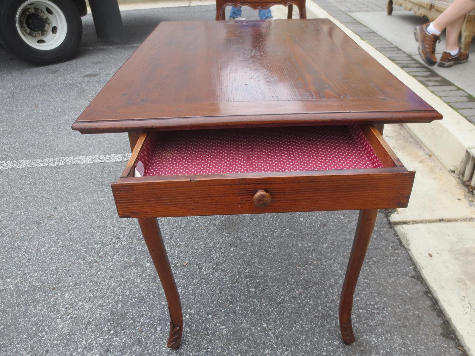 18th-19th Century Fruitwood Side Table with One Drawer 1