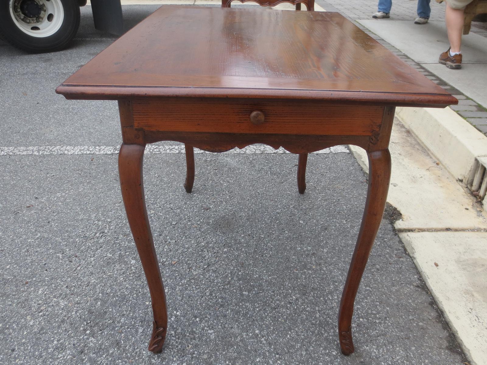 18th-19th Century Fruitwood Side Table with One Drawer 2