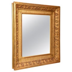 Miroir français Napoléon III du 18e/19e siècle en bois doré