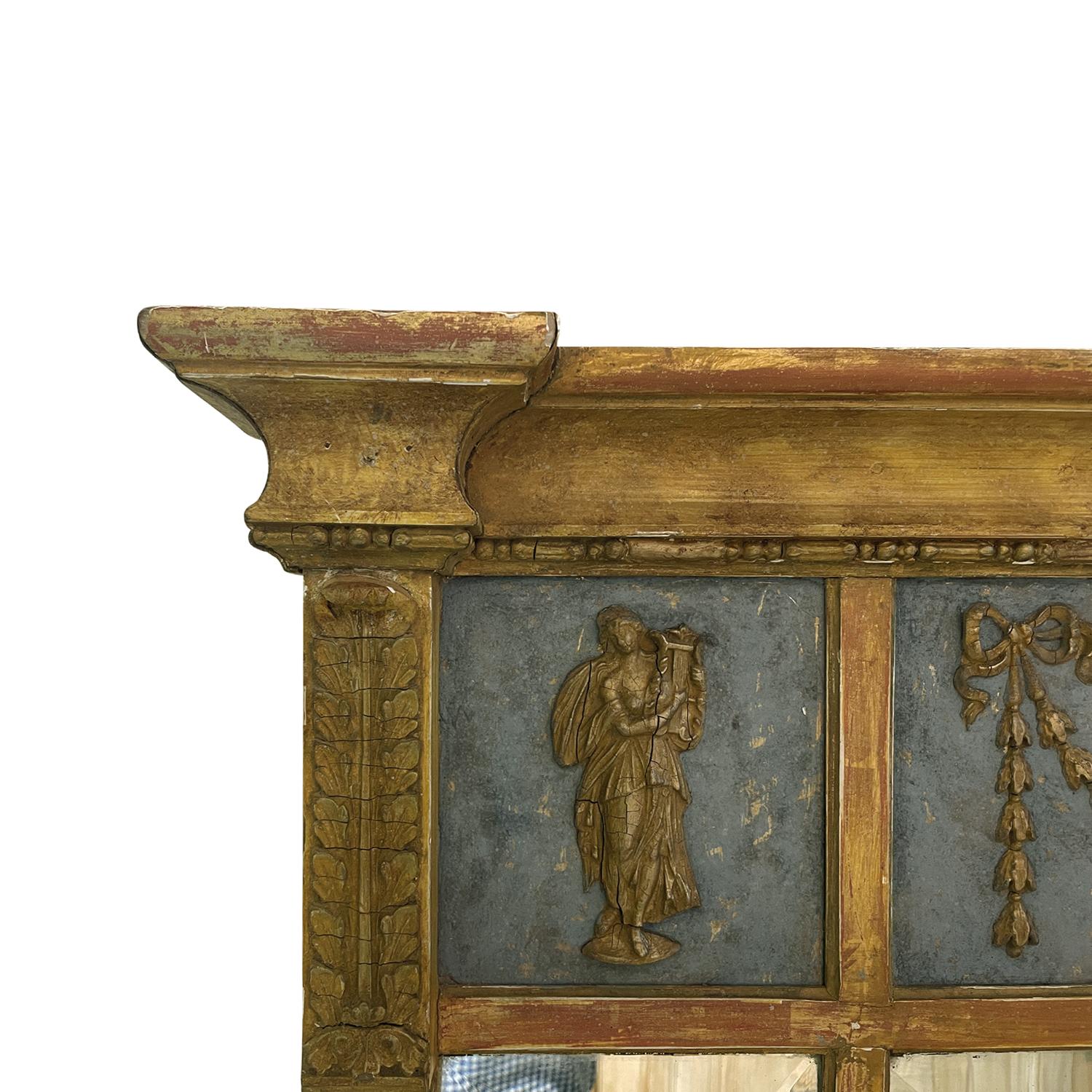 18-19. Jahrhundert Gold Schwedisch Gustavianisch Antik Vergoldetes Kiefernholz Wandspiegel (Spiegel) im Angebot