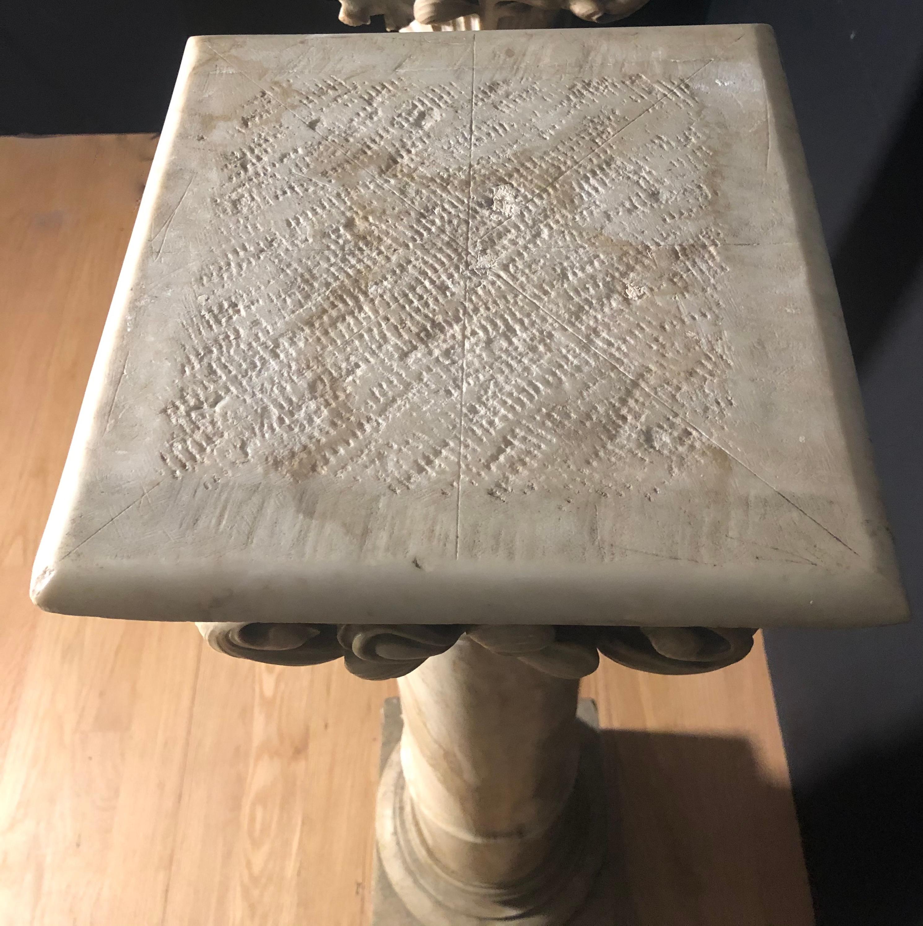 18th Century 18th-19th Century Grand Tour Italian Carved Marble Pedestals For Sale