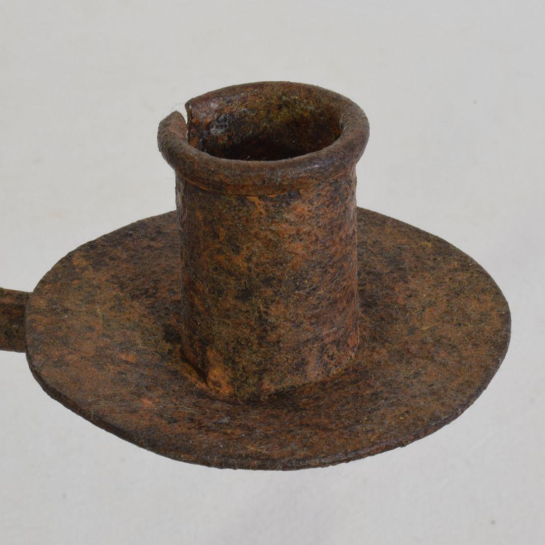 18th-19th Century Hand Forged Iron Candleholder 5