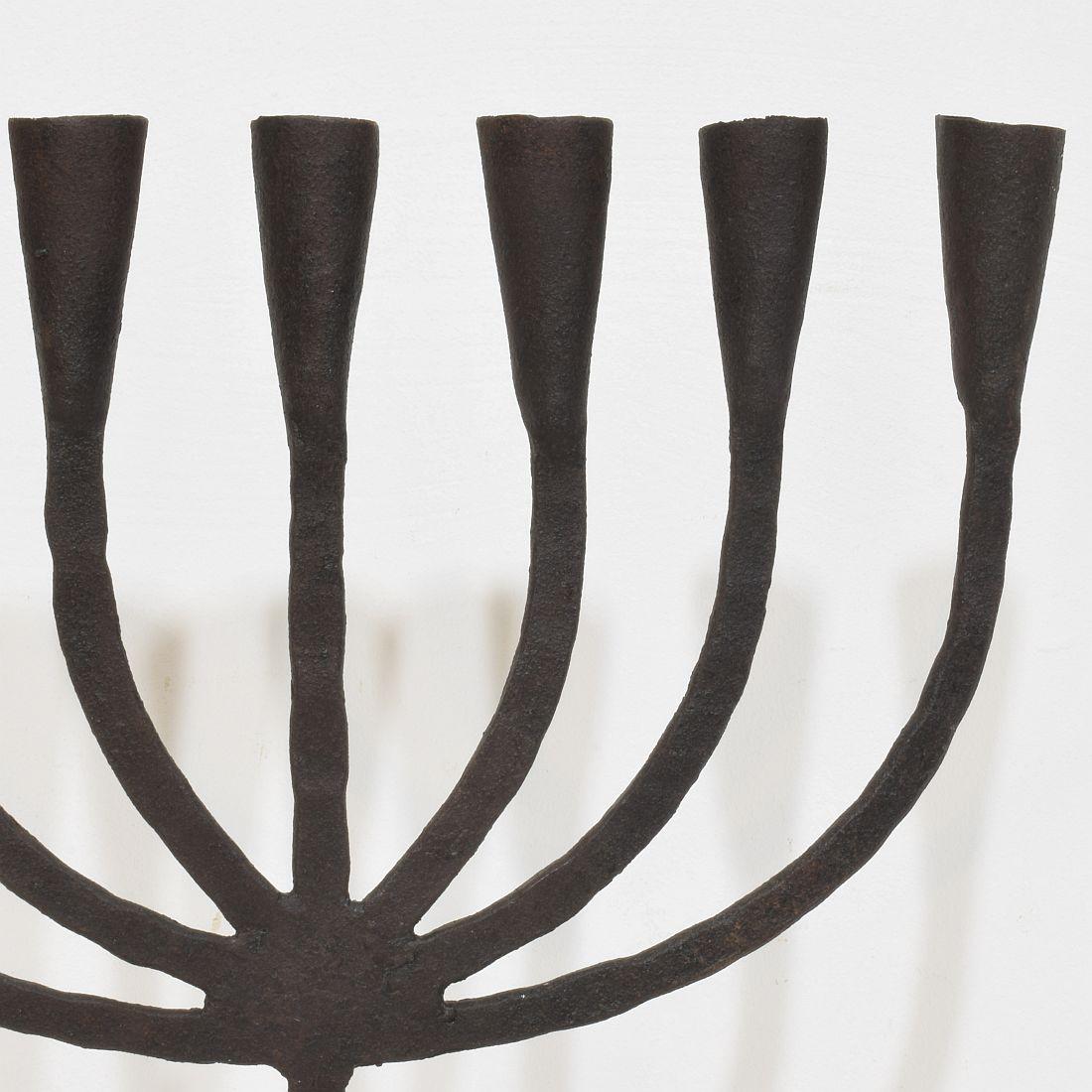 18th-19th Century Hand Forged Iron Candleholder For Sale 6
