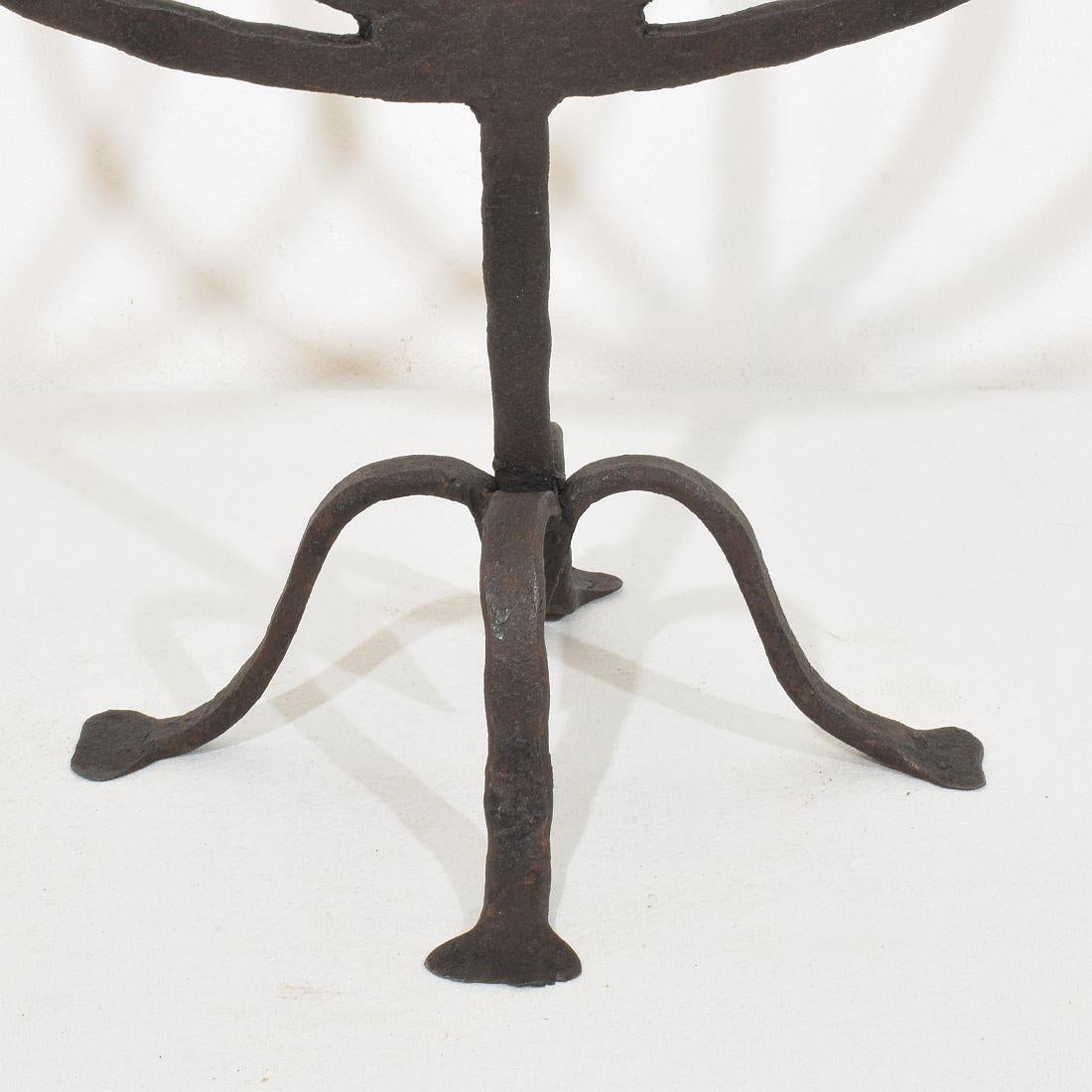 18th-19th Century Hand Forged Iron Candleholder For Sale 6