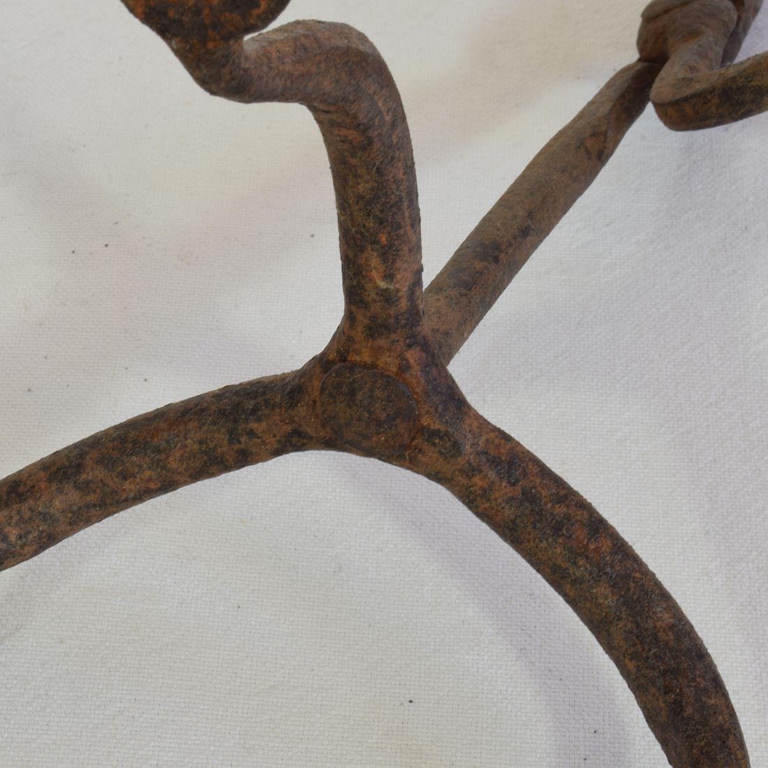 18th-19th Century Hand Forged Iron Candleholder 8