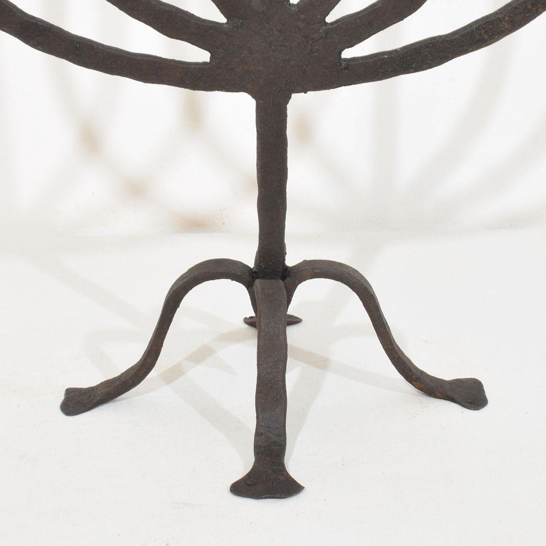18th-19th Century Hand Forged Iron Candleholder For Sale 9