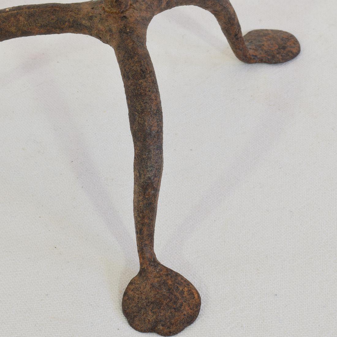 18th-19th Century Hand Forged Iron Candleholder 10