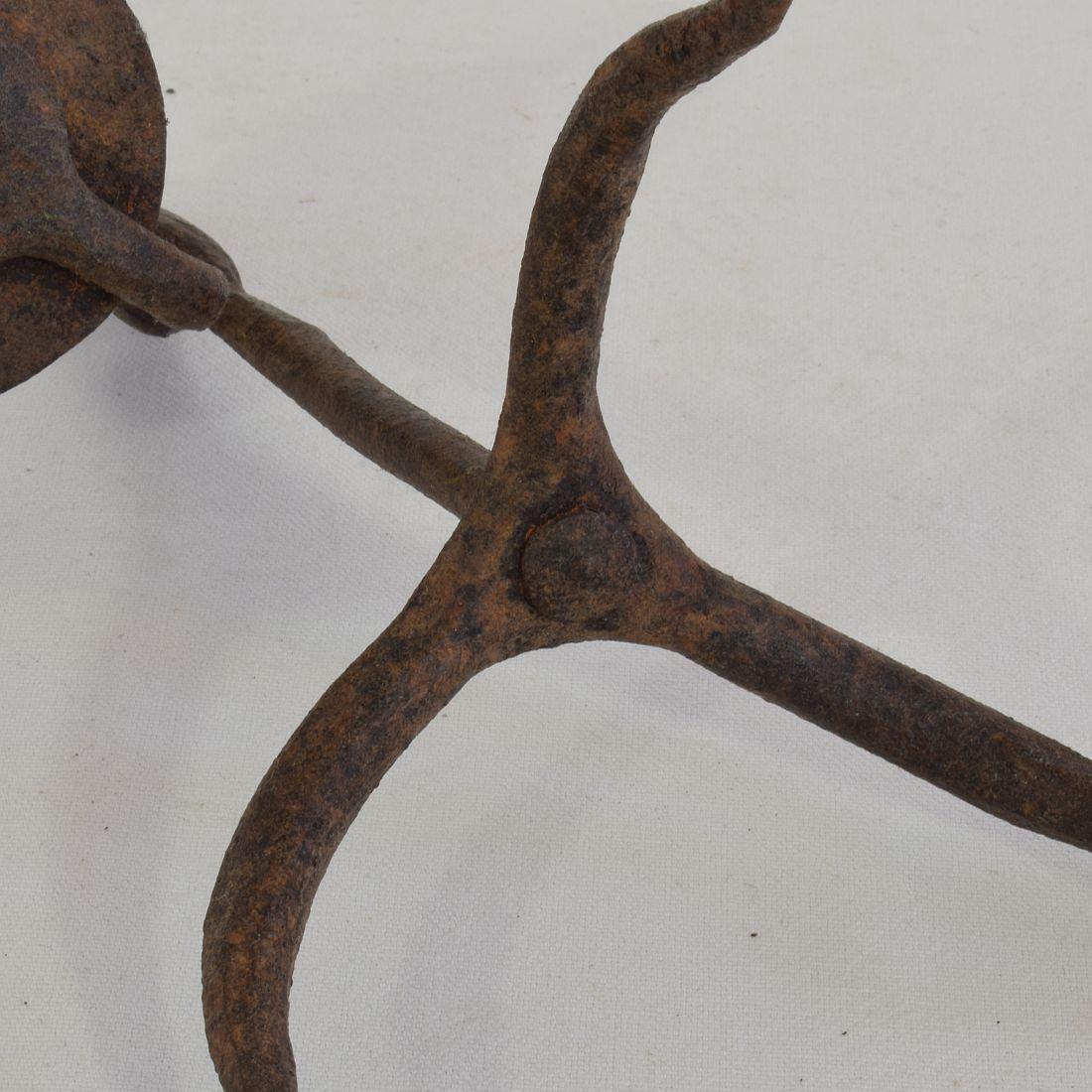 18th-19th Century Hand Forged Iron Candleholder 11