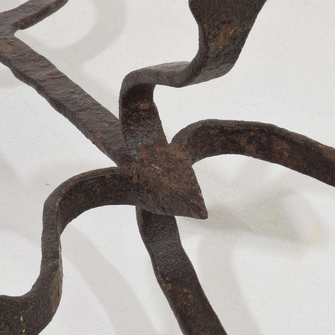 18th-19th Century Hand Forged Iron Candleholder 13