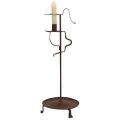 Antique 18th-19th Century Hand Forged Iron Candleholder