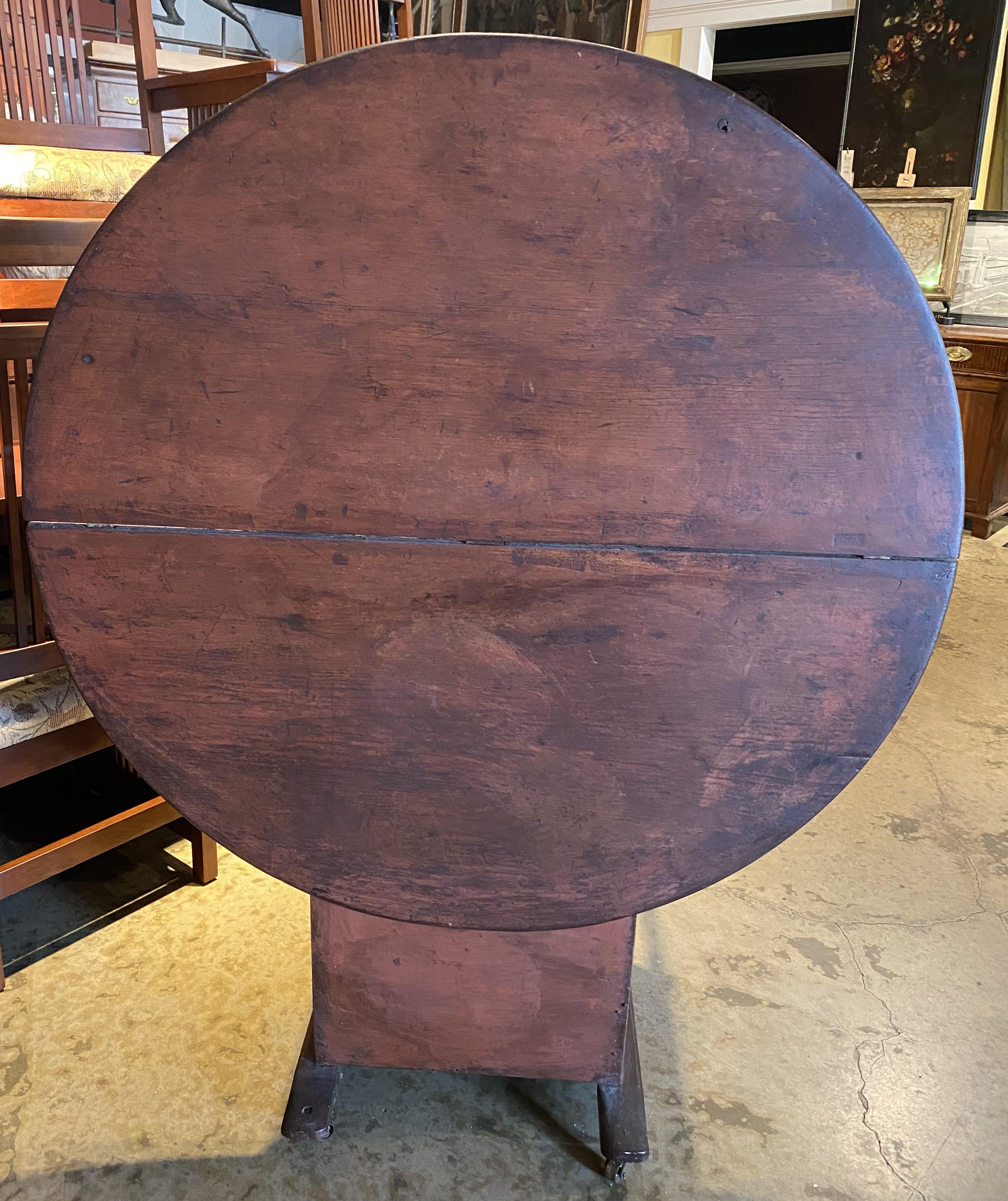 18th Century 18th/19th Century Hutch or Chair Table in Old Red Surface For Sale