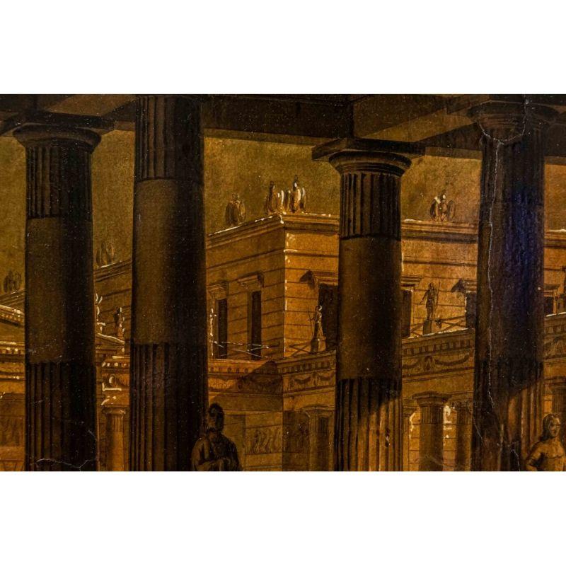 18th 19th Century Interior of a City of Ancient Greece Painting Oil
