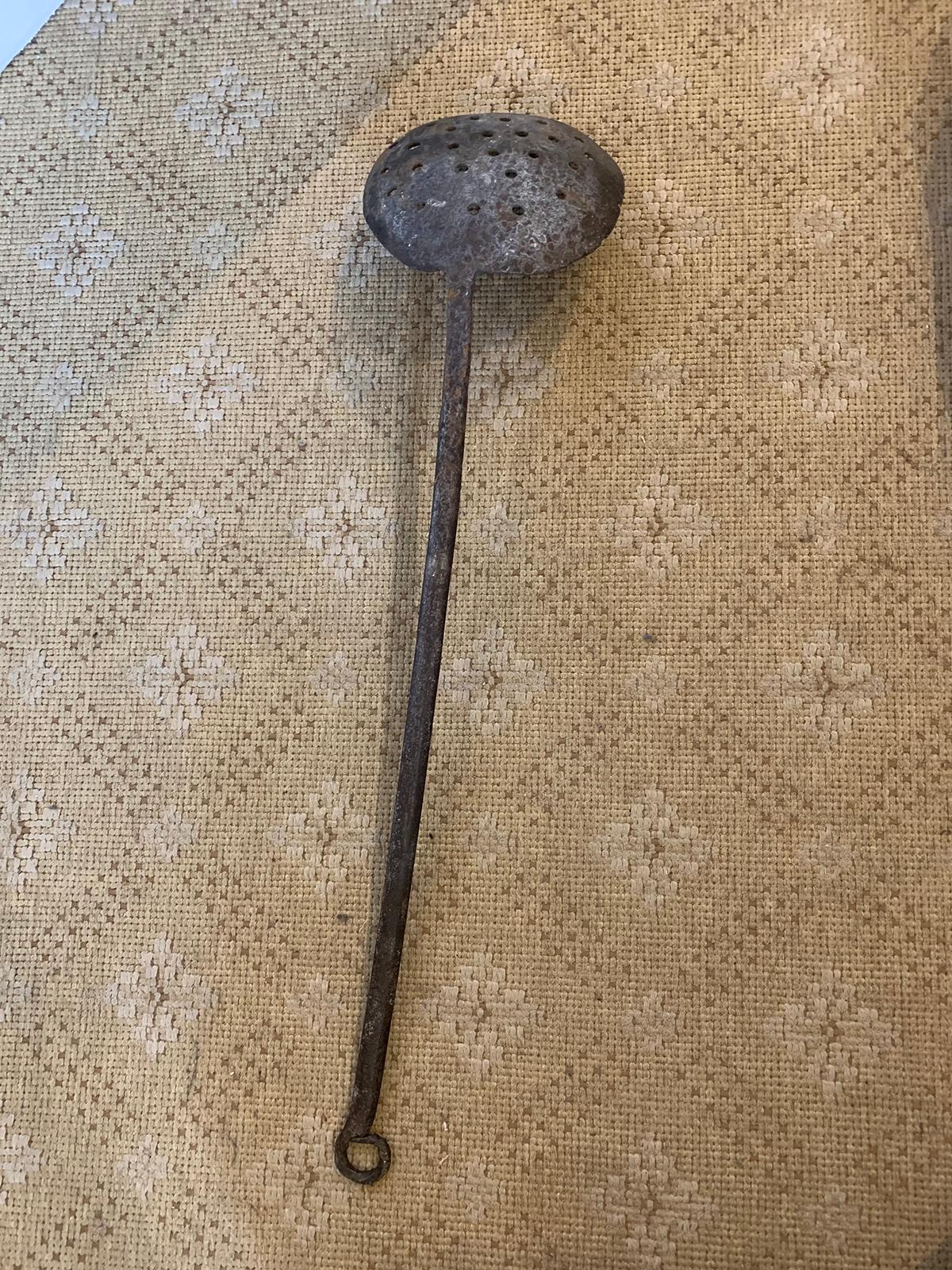 18th-19th Century Iron Tea Strainer Spoon For Sale 3