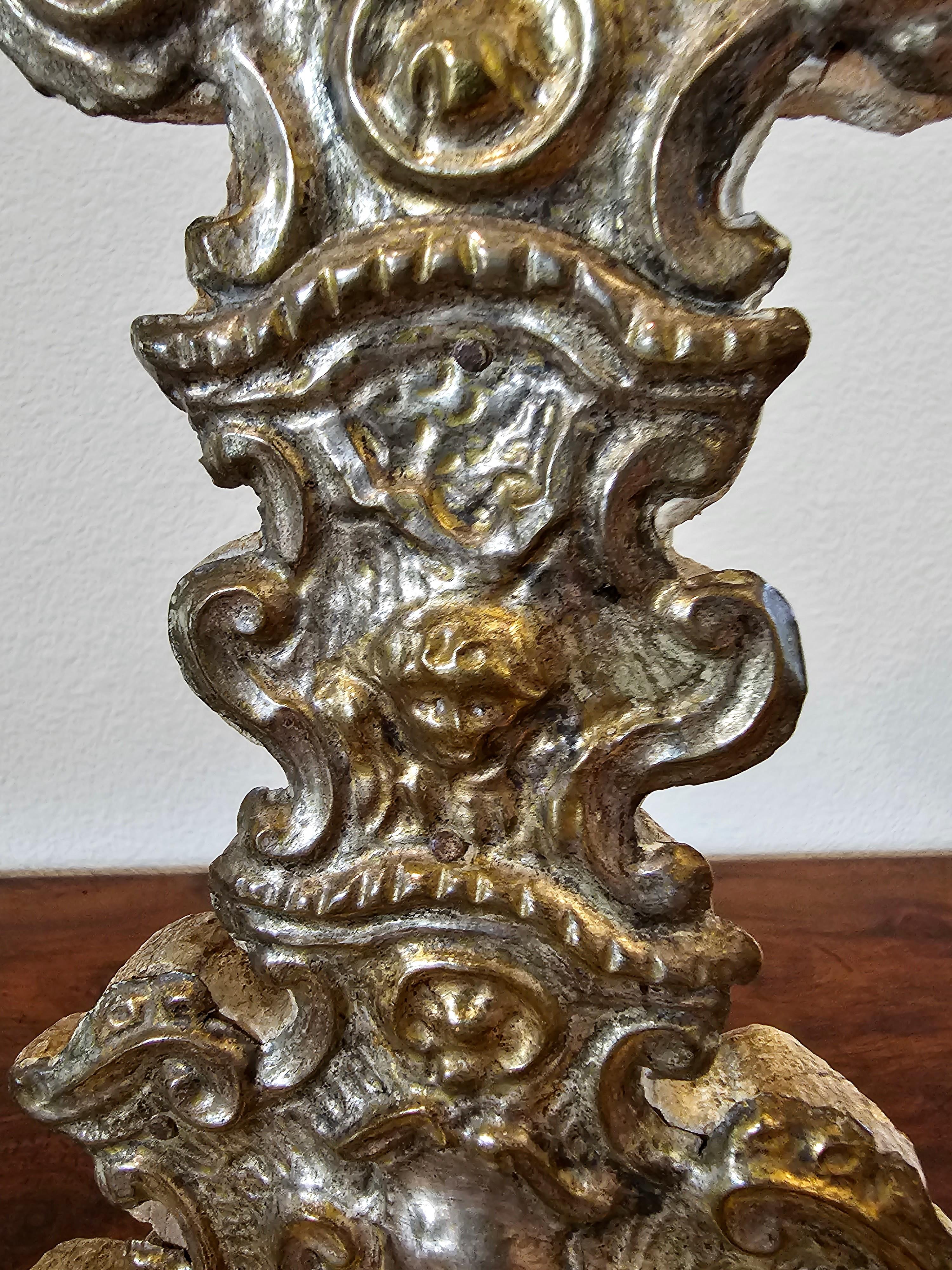 Reliquaire d'autel baroque italien d'autel Monstrance en métal argenté du 18e/19e siècle  Bon état - En vente à Forney, TX