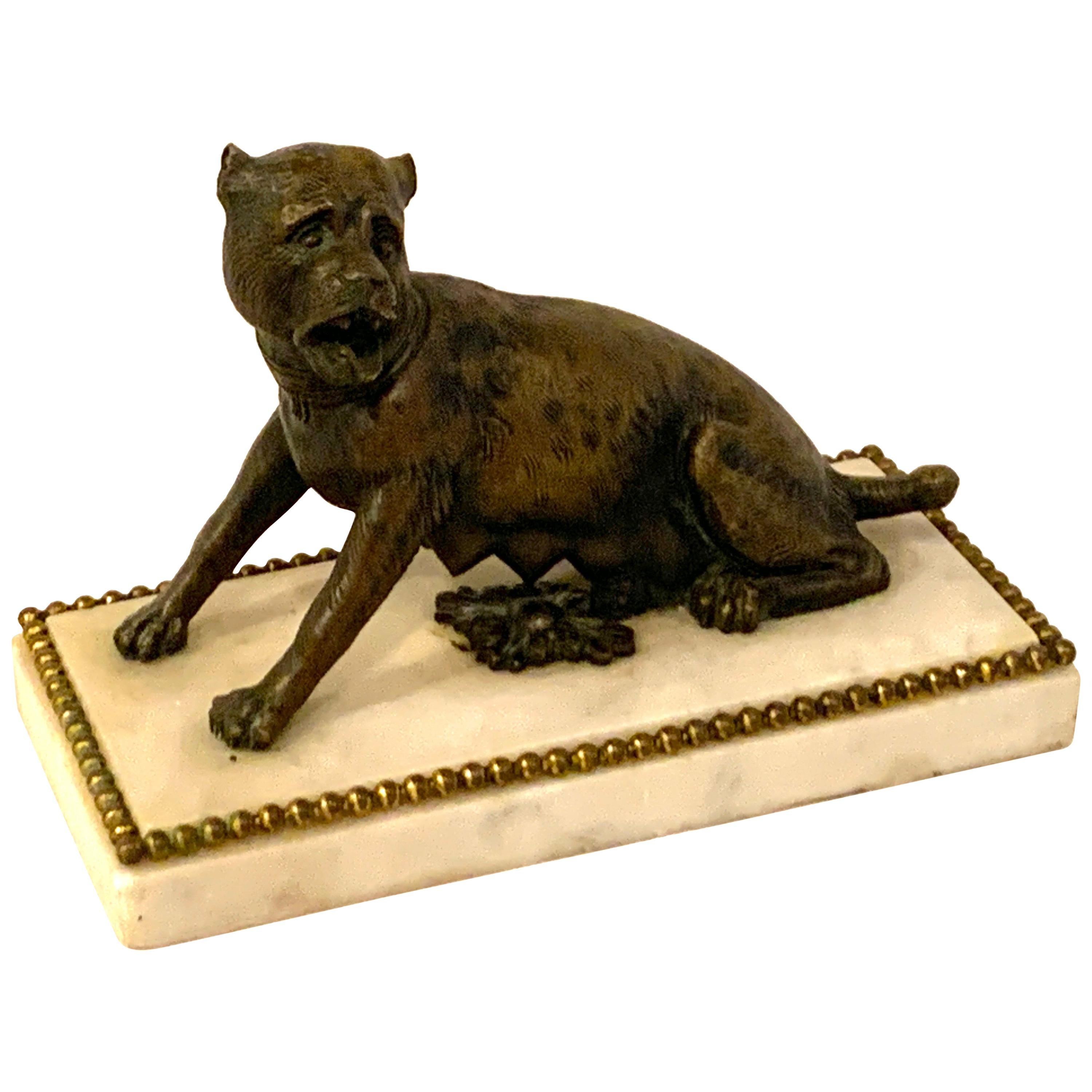 18th-19th Century Italian Bronze Sculpture a Seated She-Wolf For Sale